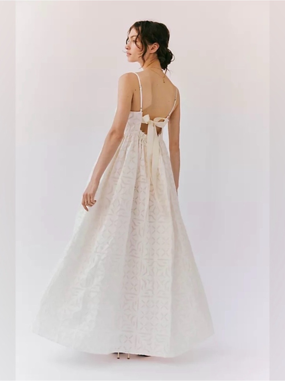 Free People Cream Eyelet Maxi Dress with Straps - Picture 2 of 3